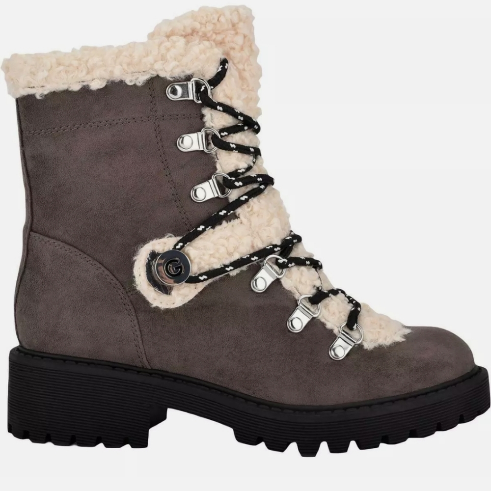 G by Guess Womens Sherry 2 Faux Fur Lug Sole Winter Boots Shoes US Size 7.5M